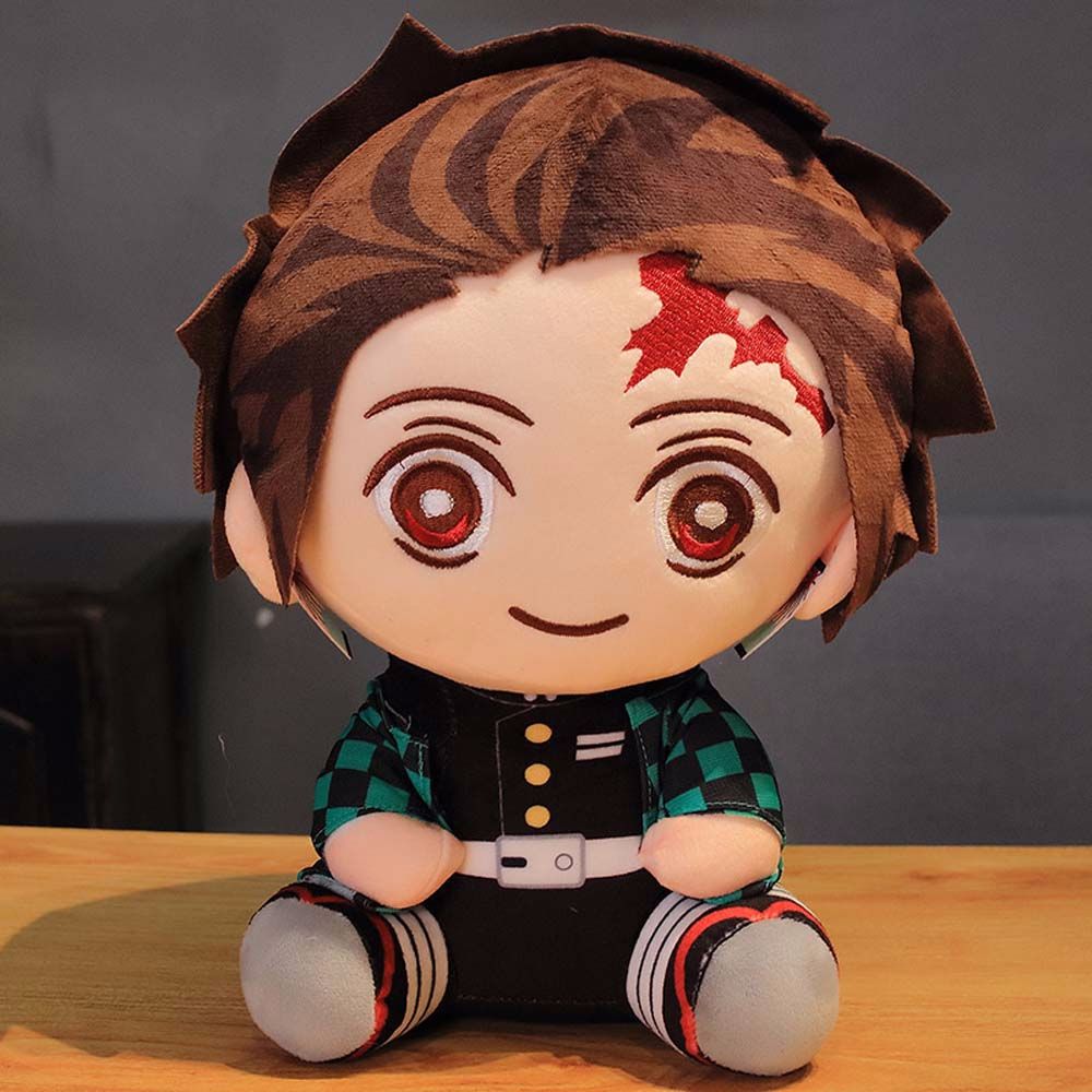 TESDFD Cushion Anime Figure Toys Tomioka Giyuu Anime Dolls Kimetsu no Yaiba Plush Pillow Kamado Tanjirou Stuffed Toys Plush Dolls Anime Plush Toys Demon Slayer