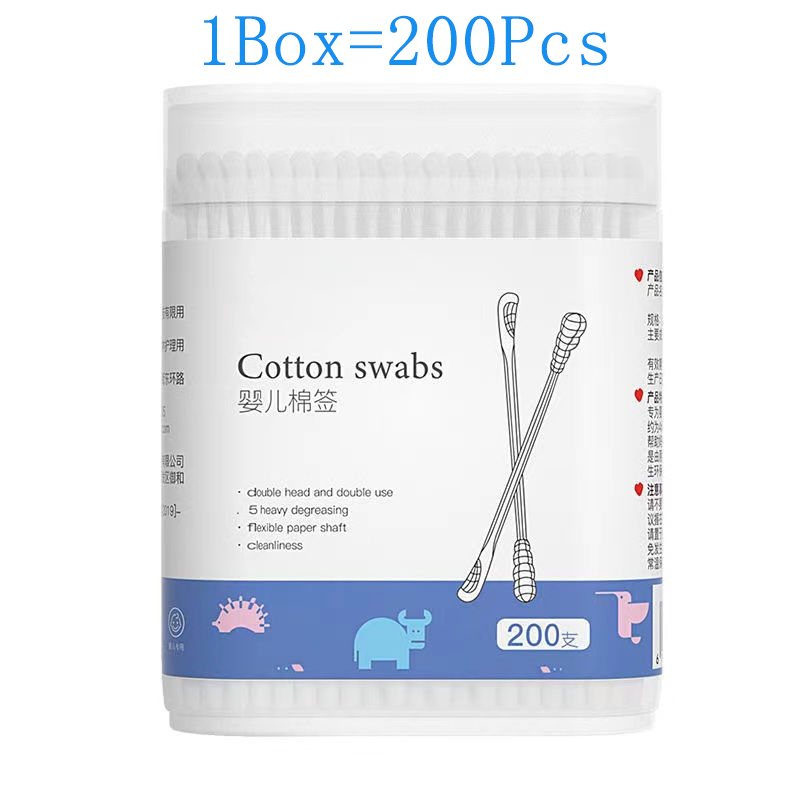 200 Pcs/Pack Baby Disposable Cotton Swabs Baby Ear And Nose Cleaning