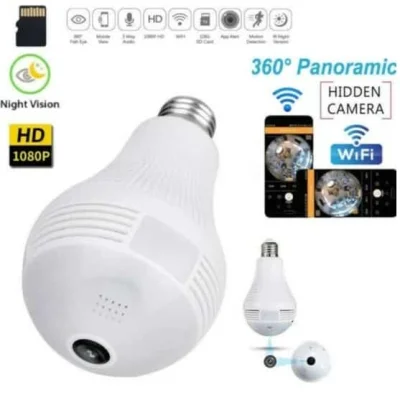 Panoramic 360° Led Bulb Hidden CCTV WiFi Panorama Dual Light Source Infrared Camera CCTV Cam