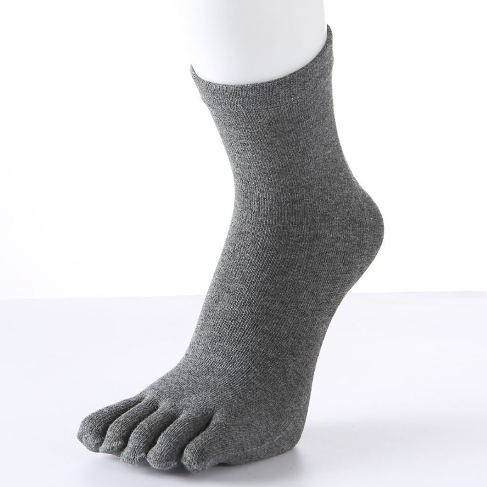 TIANYUE Bình Thường Thoáng Khí Các Môn Thể Thao Màu Đồng Nhất Đang Chạy Bông Tất Nam Tất Ngón Chân Tất Năm Ngón Vớ Ống Giữa