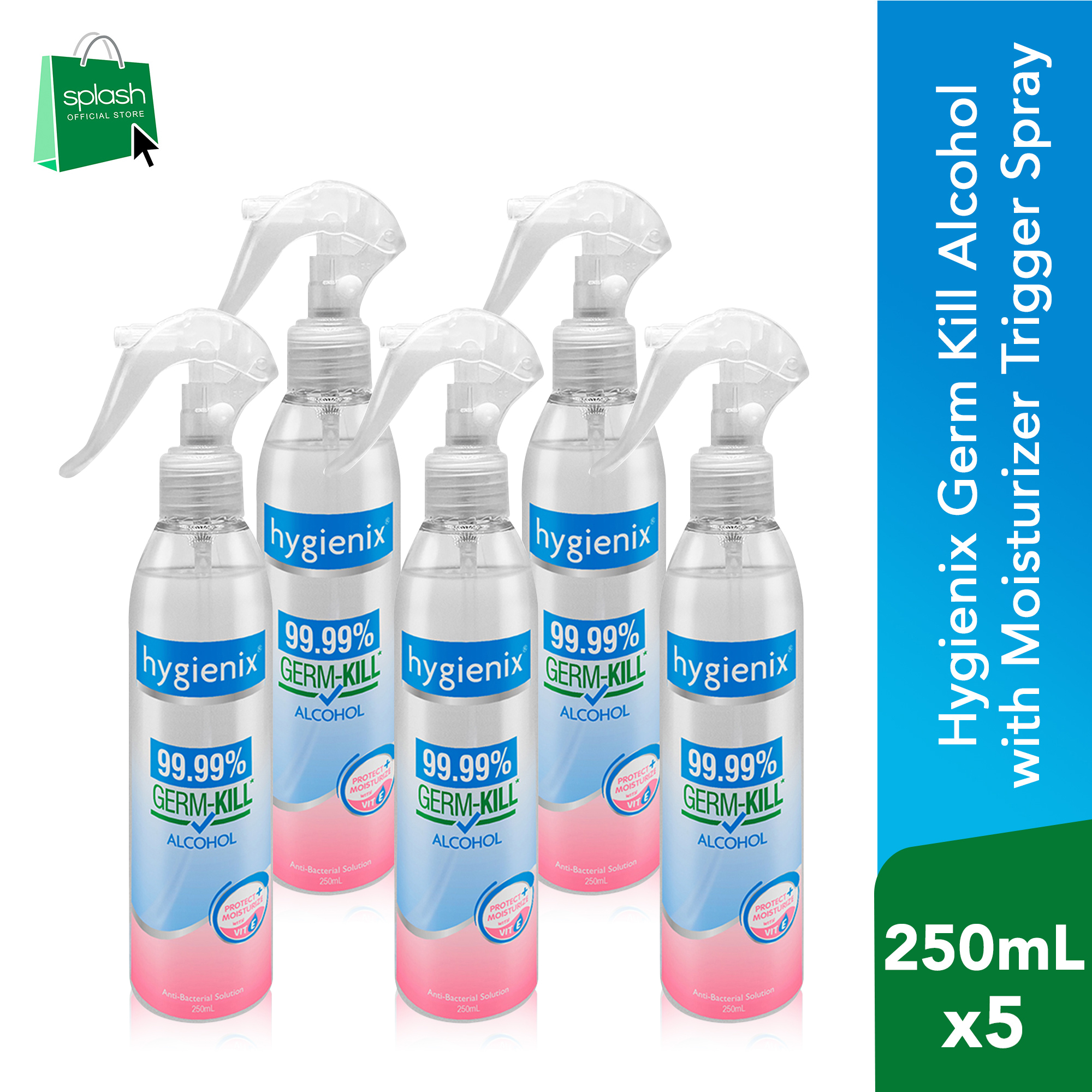 Hygienix Germ Kill Alcohol with Moisturizer Trigger Spray 250ml set of ...