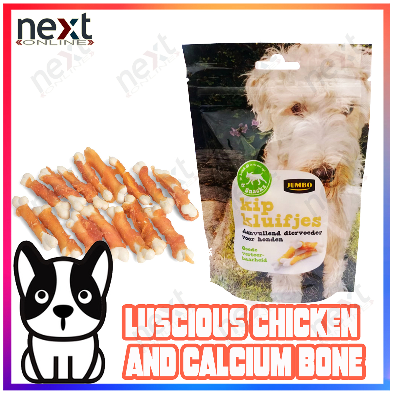Luscious Dog Treats Chicken Wrapped Calcium Bone Dog Snack Chicken Dog