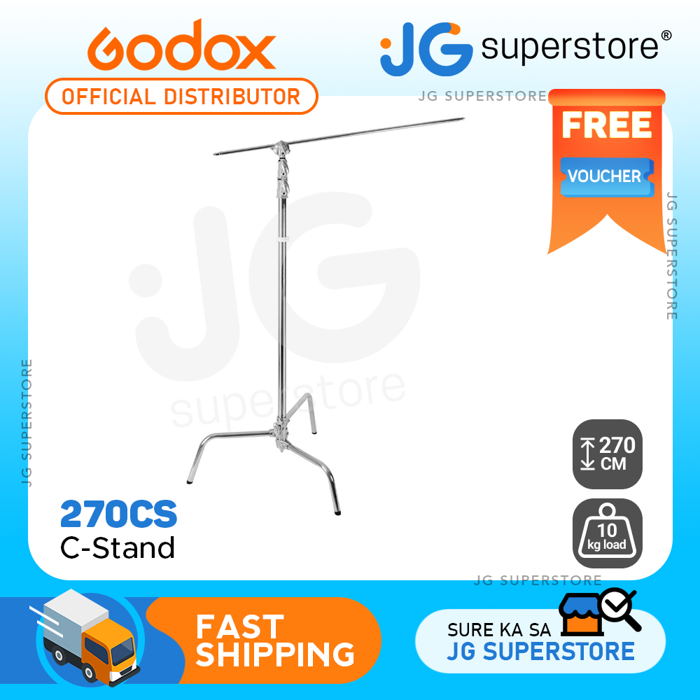 Godox 270CS Aluminum 270CM CStand with Boom Arm, Grip Head and