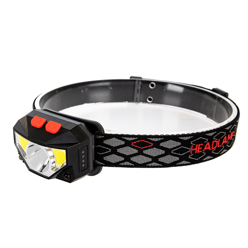 BUCKLOS Powerfull Headlamp Rechargeable LED Headlight Waterproof Sensor Flashlight Camping Torch Light with USB Flash Lamp Lantern