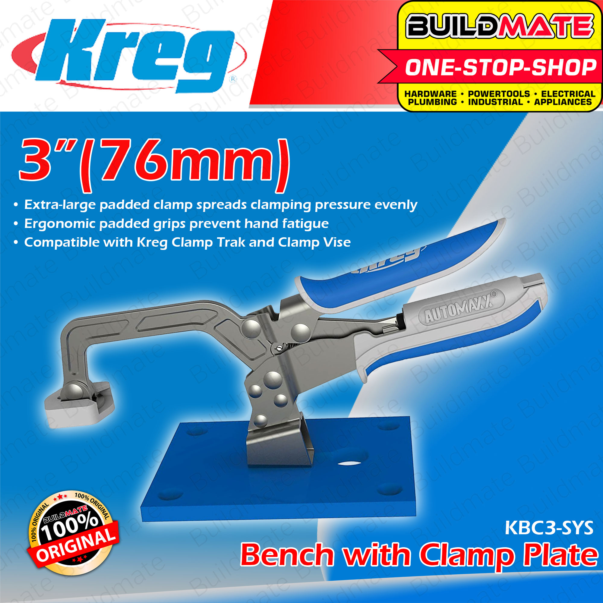 KREG Bench Clamp 3" 76mm KBC3SYS•BUILDMATE• Lazada PH