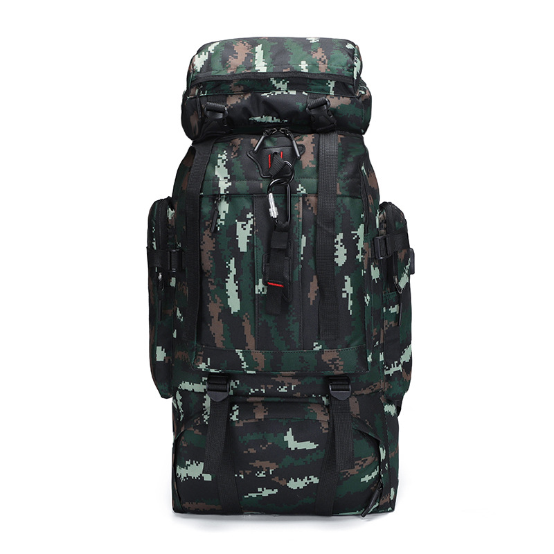 80L USB rechargeable backpack waterproof backpack outdoor camouflage casual mountaineering bag men's camping travel bag