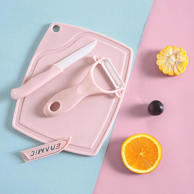 S9 Ceramic Knife ThreePiece Home Fruit Knife Set Tool (Random Color