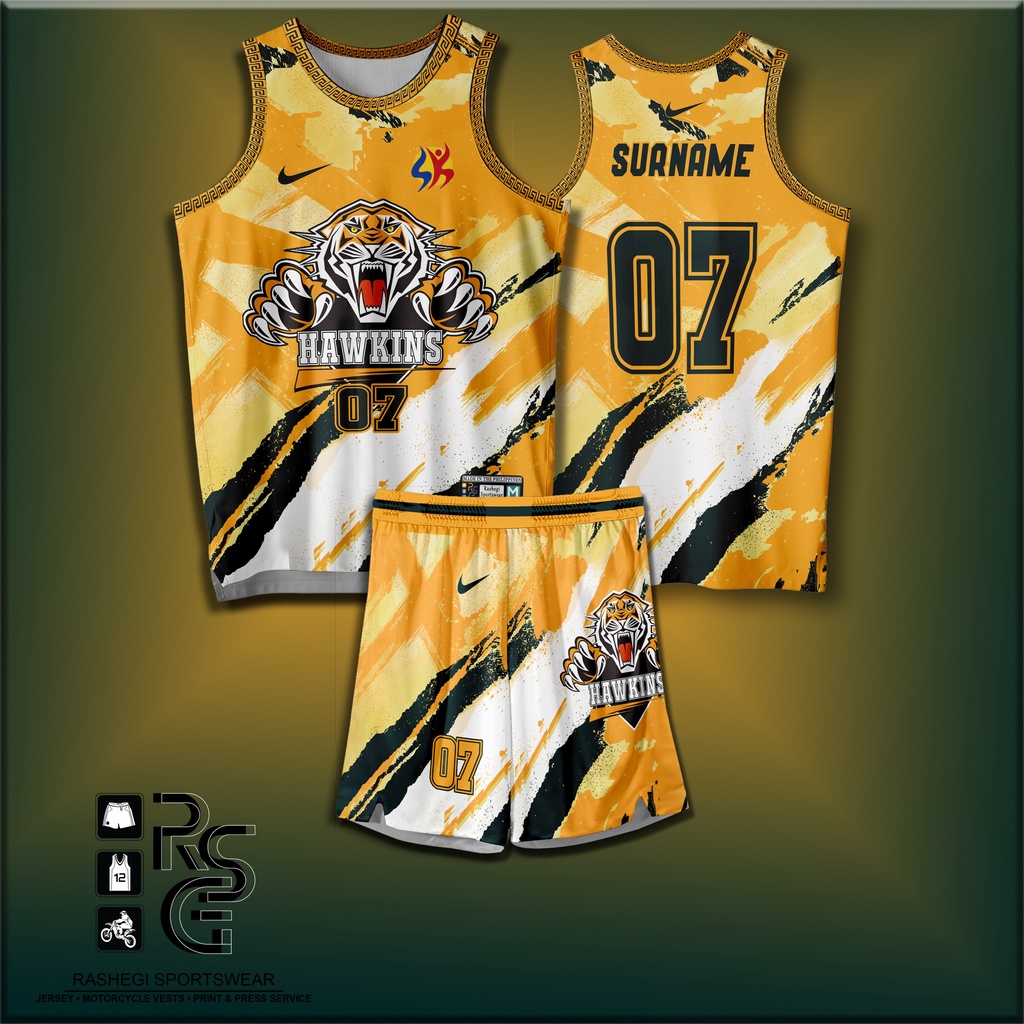 Orange Yellow Full Sublimation Basketball Jersey Design 2020