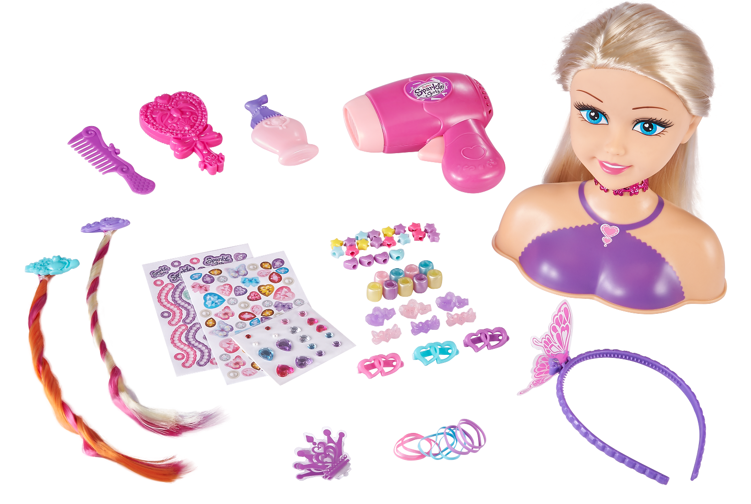 Sparkle Girlz Styling Head Multicolor Hair Accessory Stylish