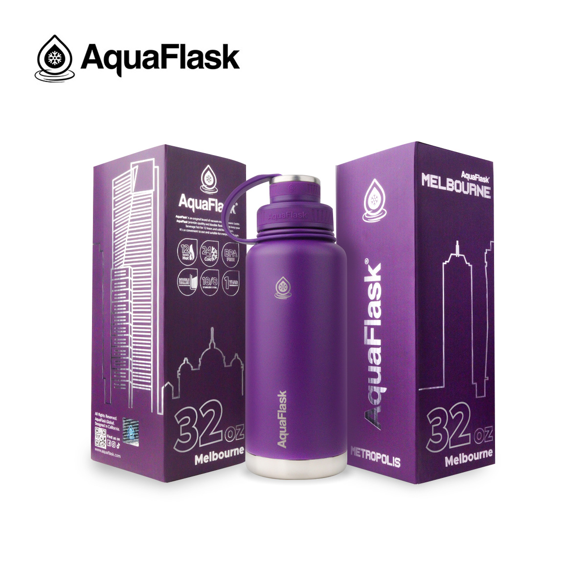 AQUAFLASK (18oz/22oz/32oz/40oz) Metropolis Limited Edition Vacuum ...