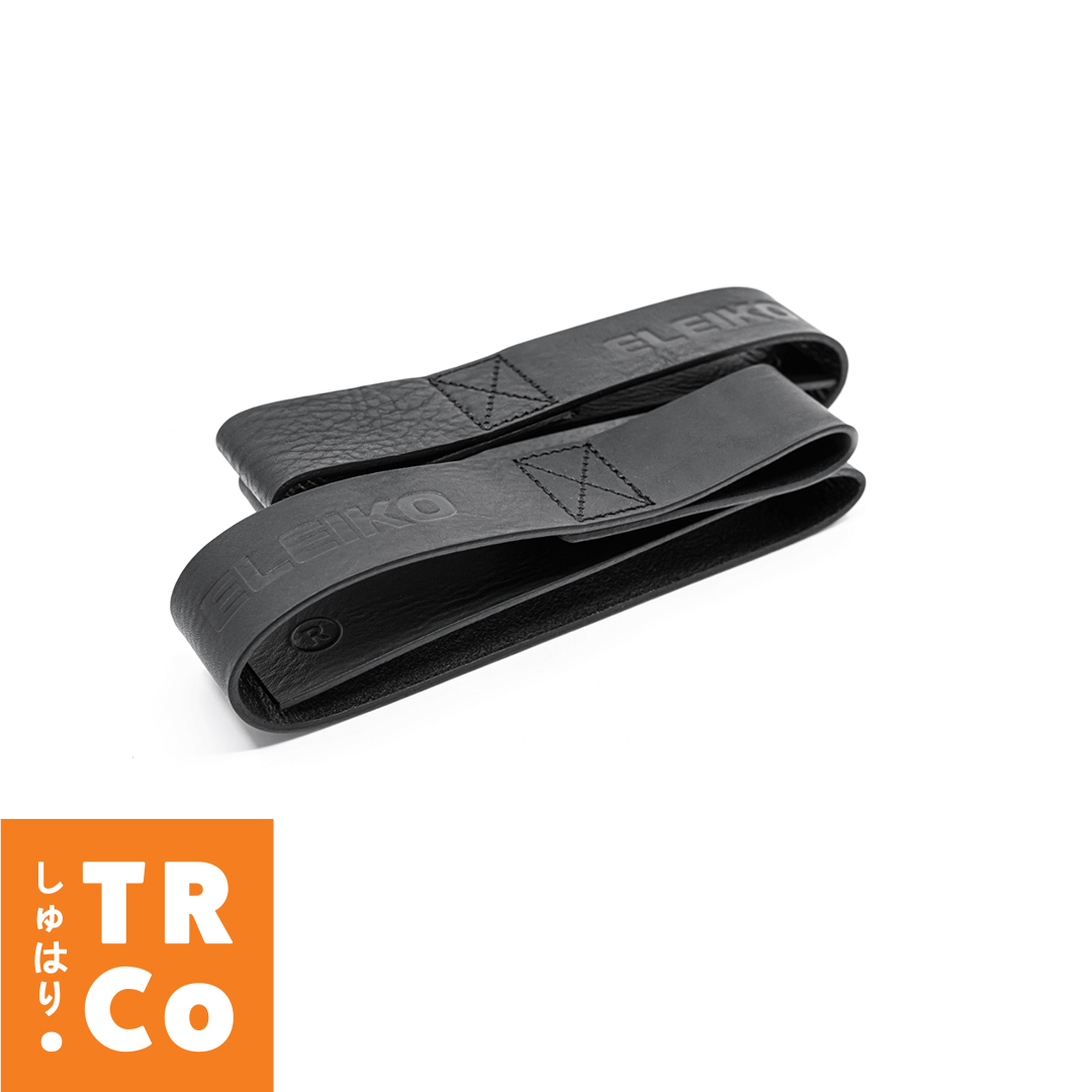 Eleiko Pulling Straps Leather. Black. Length 23.62”. Designed for Added Pulling Power