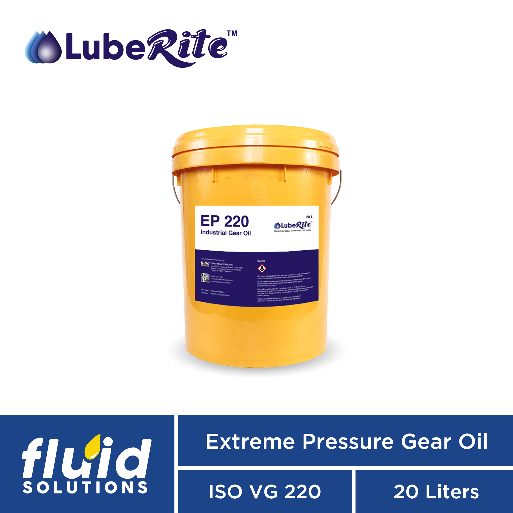 LubeRite EP 220 Extreme Pressure ISO VG 220 Gear Oil 20L Lazada PH
