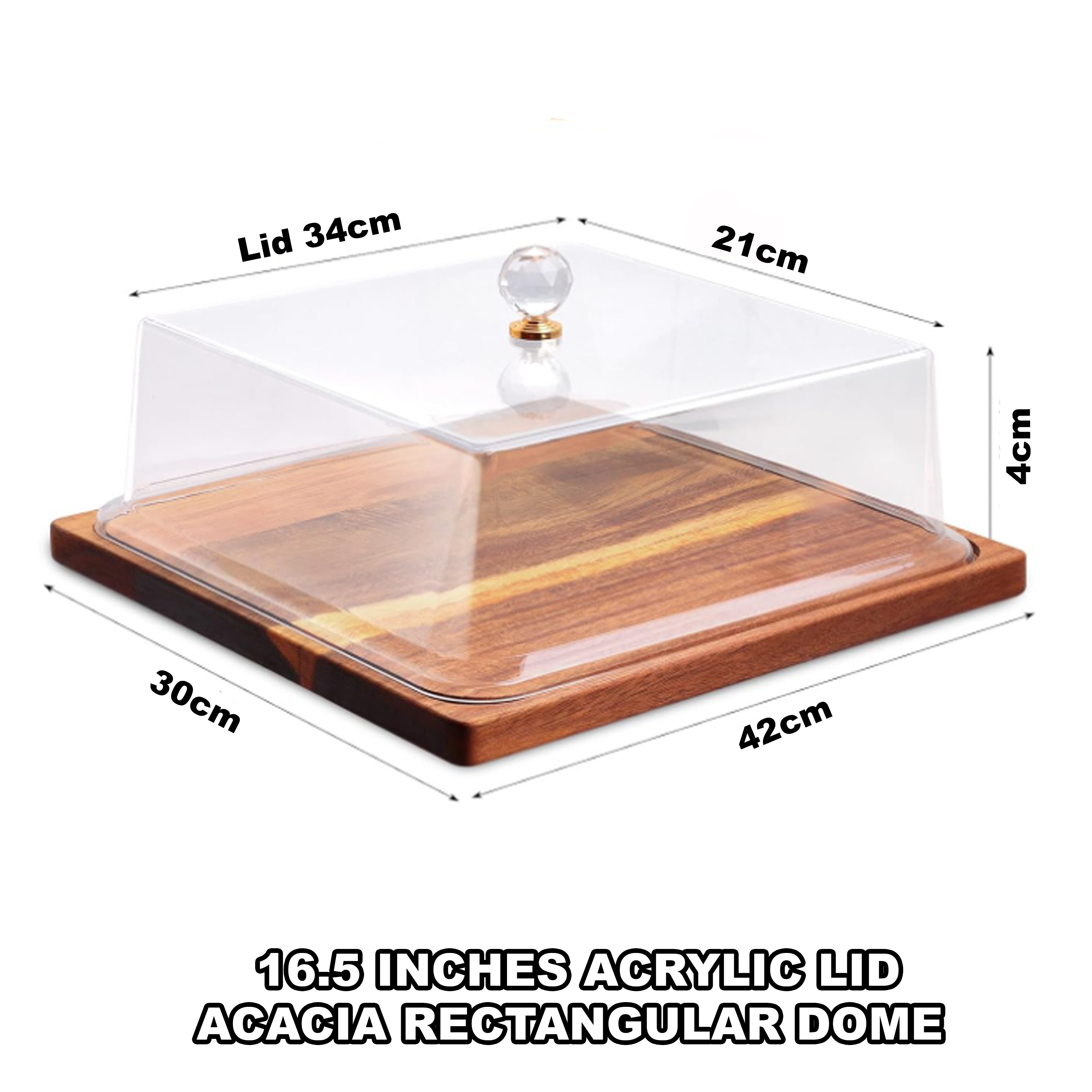 Kitchen Plus Bamboo Cake Dome with Acrylic Cover/ bread storage