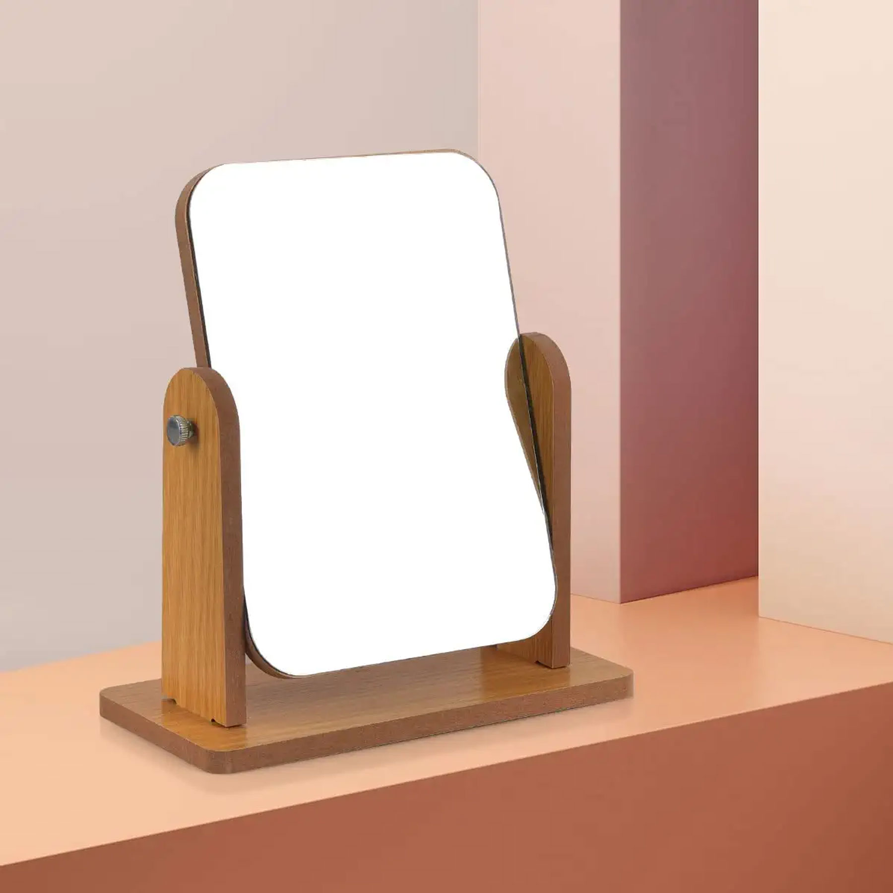 Wooden Mirror 360 Degree Portable Adjustable Table Desk Mirror Lazada PH
