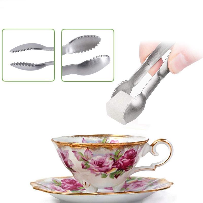 Serving Appetizers Coffee Bar Stainless Steel Mini Cube Ice Tongs Silver Perfect for Tea Party Silver Mini Sugar Tongs,10cm Serving Tongs