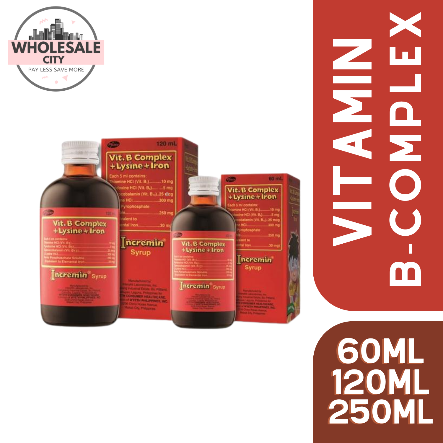 Incremin Vit + Iron + Lysine Syrup 60ML / 120ML / 250ML