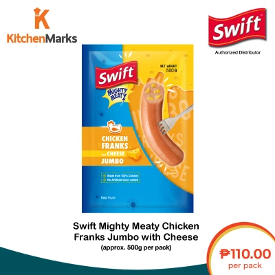 Swift Mighty Meaty Chicken Franks Jumbo with Cheese 500g