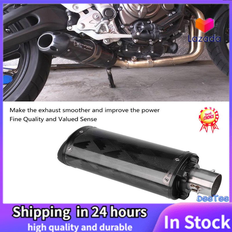 KSTE Stainless Steel Universal Motorcycle Motocross Exhaust Muffler Pipe Tip Black 