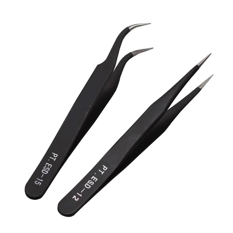 SUNSHINE 1 PCS Eyelash Extension Tweezers, ESD antistatic stainless