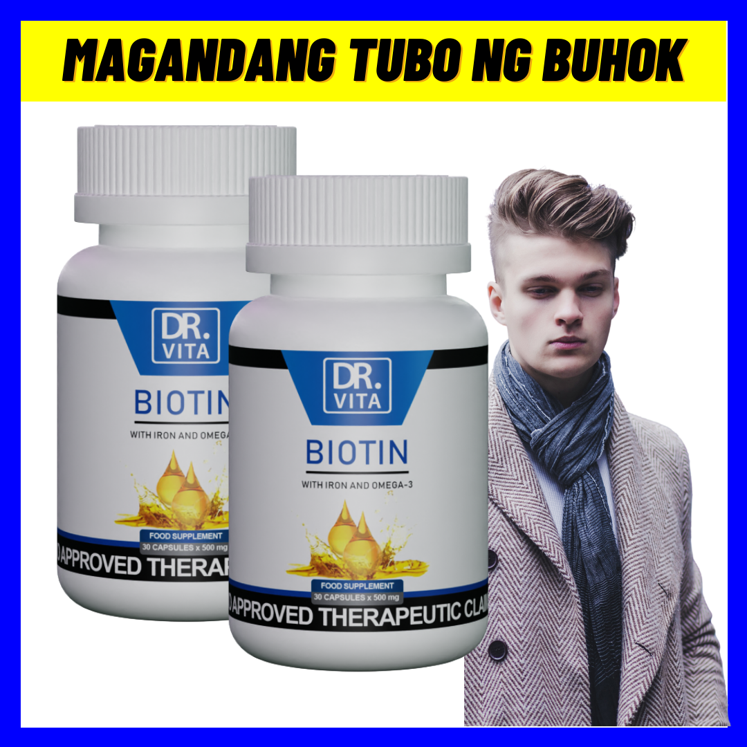 Buy 1 Get 1 Dr. Vita Biotin supplement for hair loss Vitamin B6, Vitamin  B12 , Selenium Yeast, Folic Acid, Ferrous Gluconate, Sodium Ascorbate, Twin  Pack With Iron And Omega-3 Twin pack (