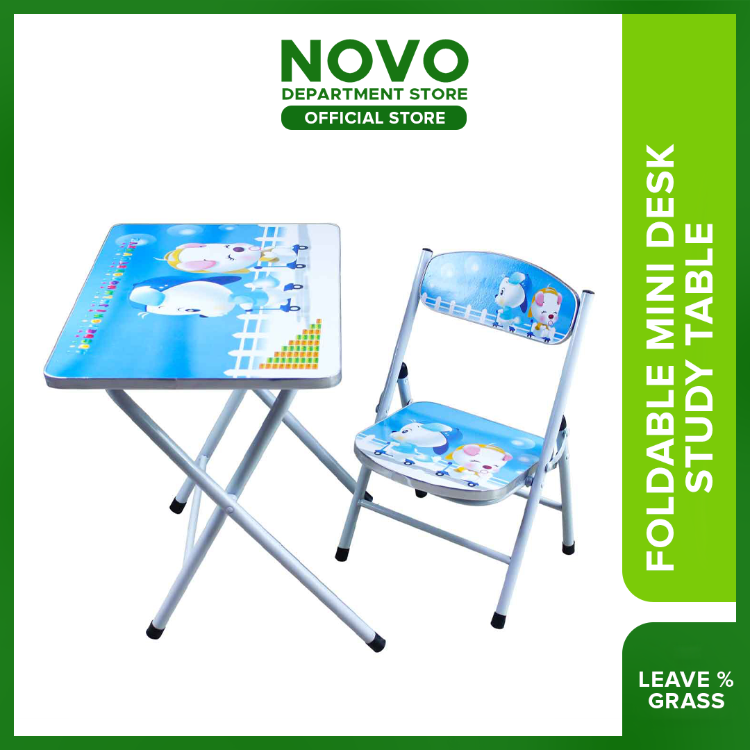 Novo Study Table with Chair for Kids Preschool Table Foldable Table and