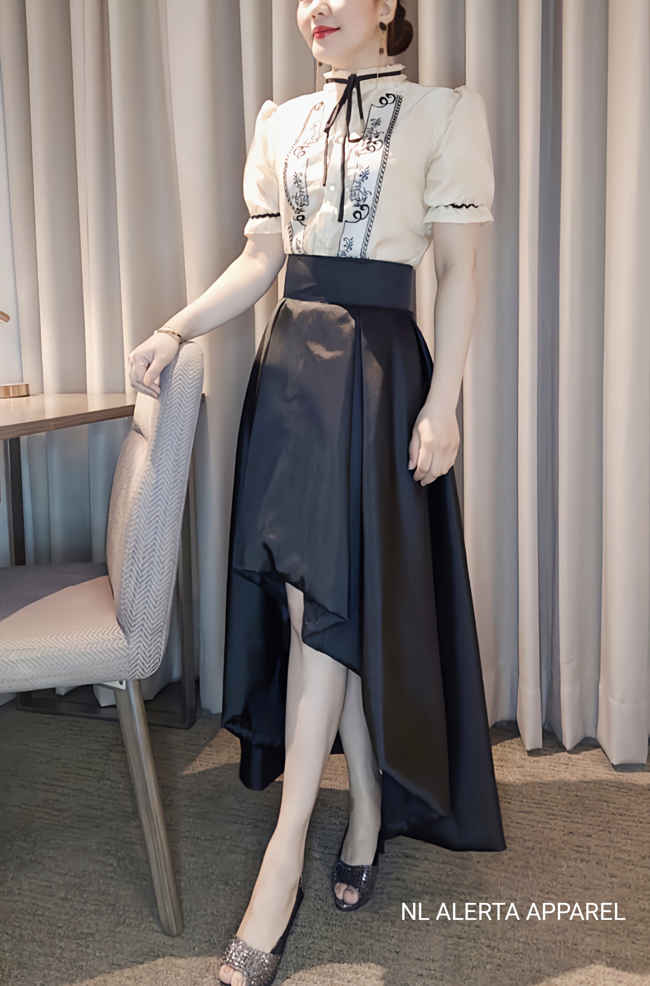 Lady barong with outlet black skirt