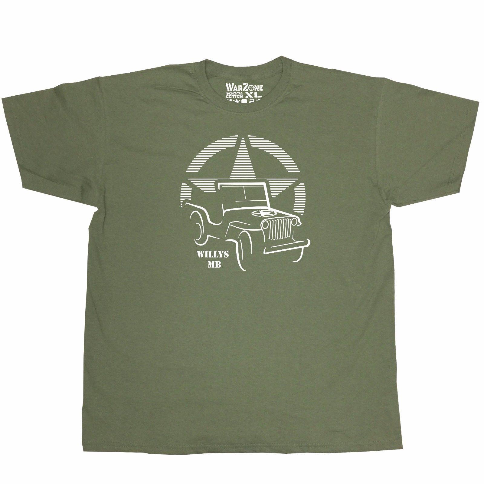 Willys MB Fan US Army Style Soft T-Shirt Multi Colors S-3XL Jeep