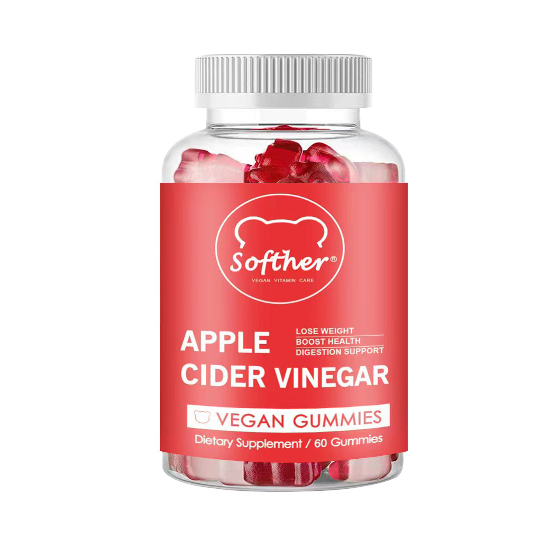 Softher Apple Cider Vinegar Gummy Weight Loss Vitamin Gummies Non GMO