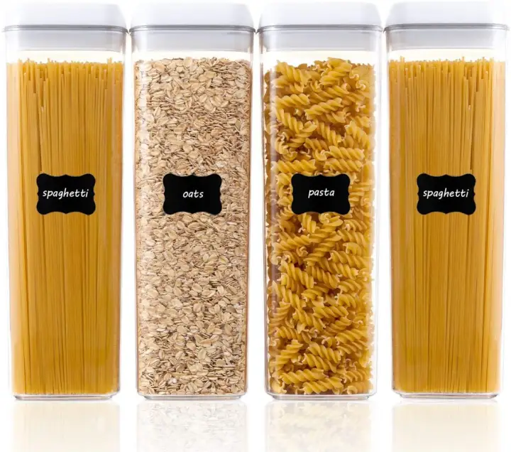 Food Spaghetti Pasta Storage Containers 4 Pieces Free Tall Plastic ...