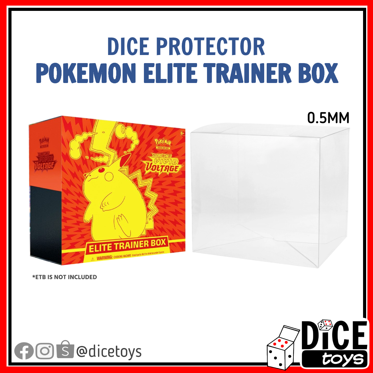 Protector / Case for Pokemon Elite Trainer Box ETB 0.5mm Thickness
