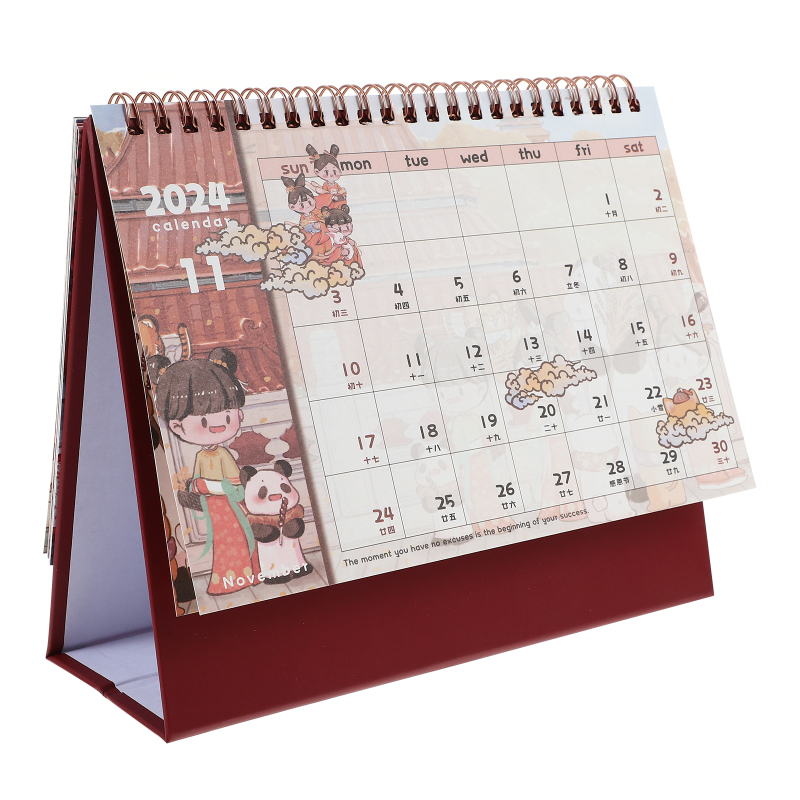 Calendar Small Desk Calendar Simple Desk Coil Calendar Office Paper  Calendar 