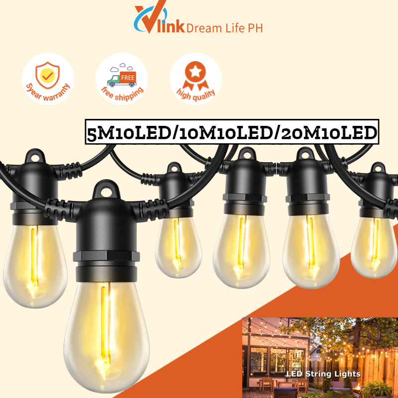 LED Outdoor String Lights, Edison Bulb String Lights for Garden Porch