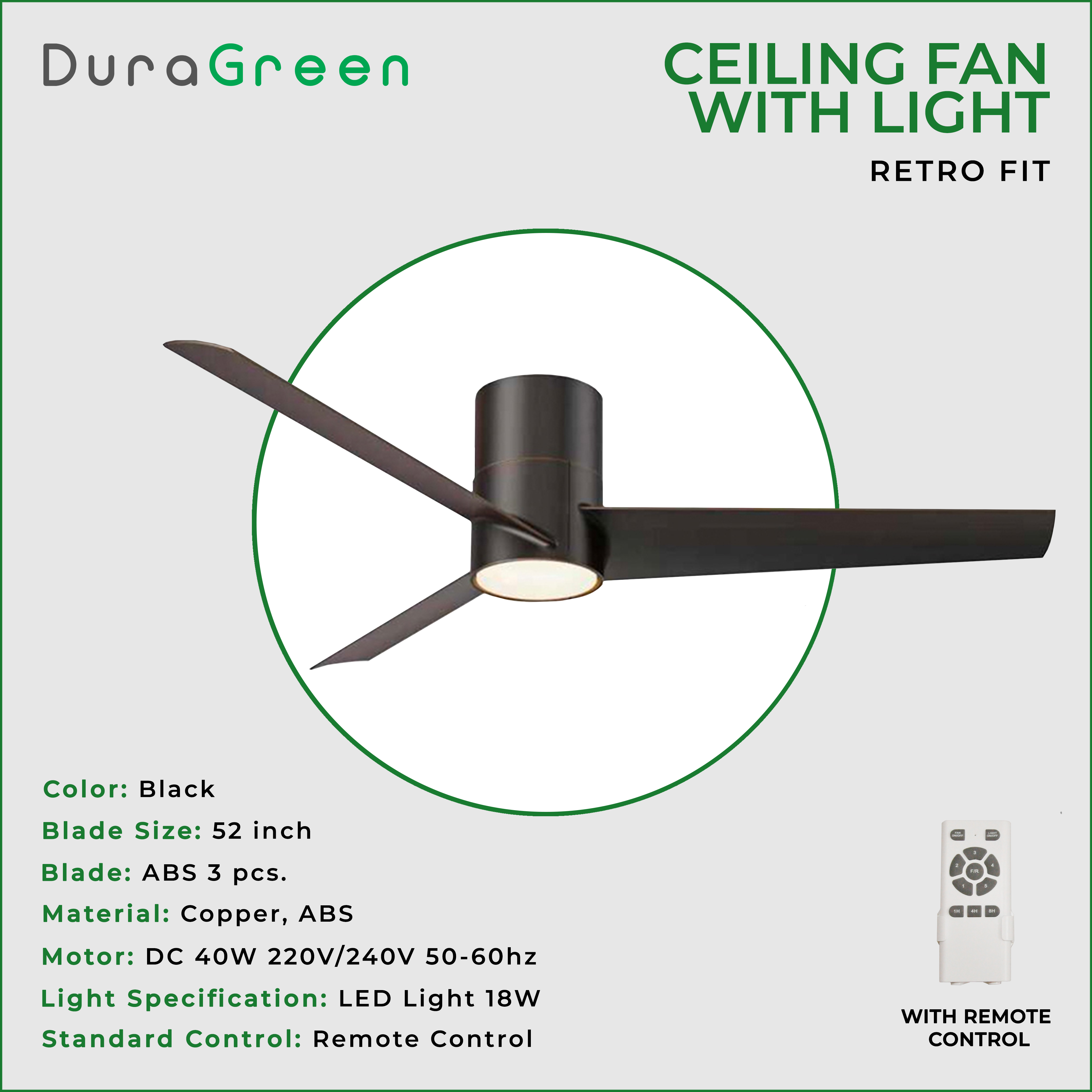NIU Online Retro Fit Authentic DC inverter Ceiling Fan Modern