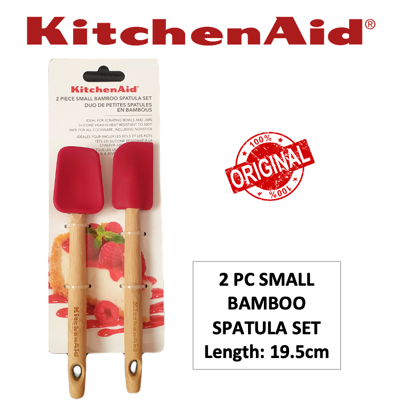 KitchenAid, Kitchen, Kitchenaid 2piece Silicone Bamboo Spatula Set Red