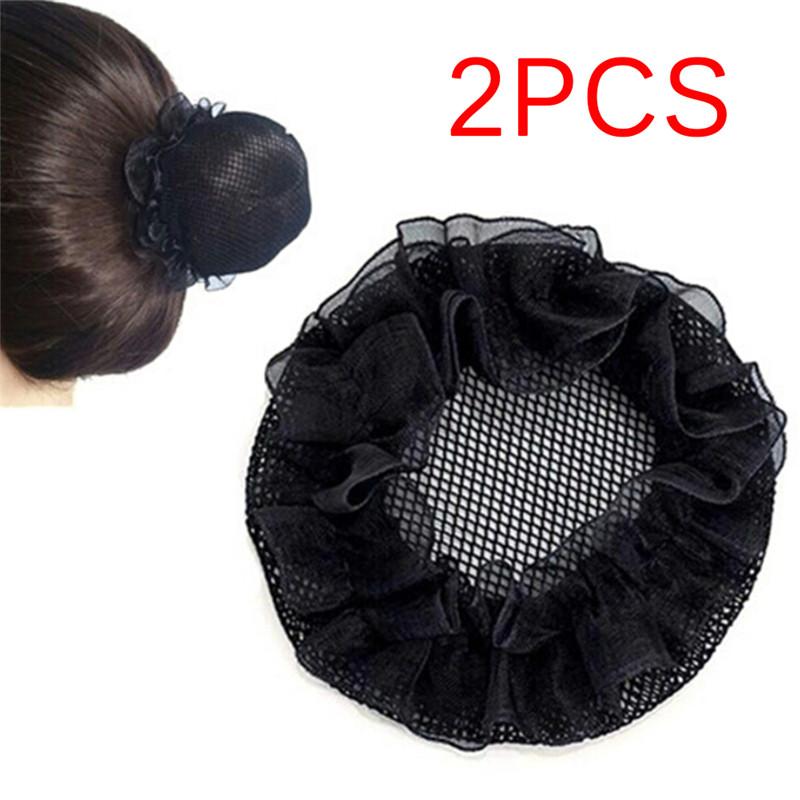 MEIK 2PCs Women Ballet Dance Skating Snoods Hair Net Bun Cover Black Nylon  Material | Lazada