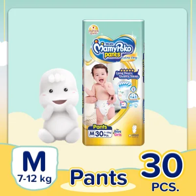 [DIAPER SALE] MamyPoko Extra Dry Pants Unisex Medium (7-12 kg) - 30 pcs x 1 pack (30 pcs) - Diaper Pants