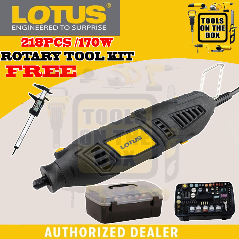 Lotus Rotary Tool Kit 170W w/218 pcs Accessories LRT170C WITH FREE