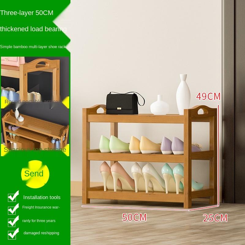 5 Layers Bamboo Shoes Storage Rack Easy to Install Shoes Shelf