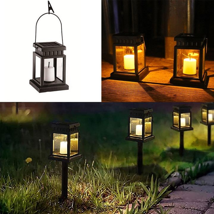 Solar Light Candle LED Outdoor Waterproof Palace Lantern for Sidewalk