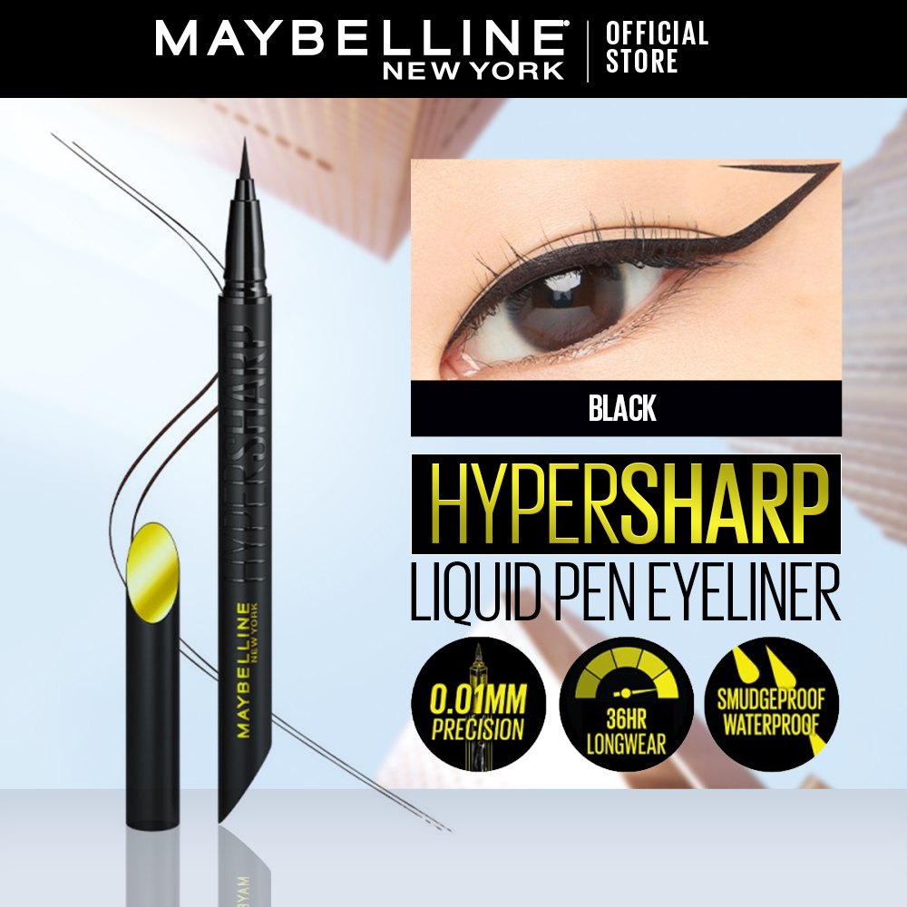 Maybelline Hypersharp Pen Eyeliner (Black / Brown) 36HR Longwear, Ultra-Sharp Precision, Long lasting, Waterproof, Smudgeproof | Lazada PH