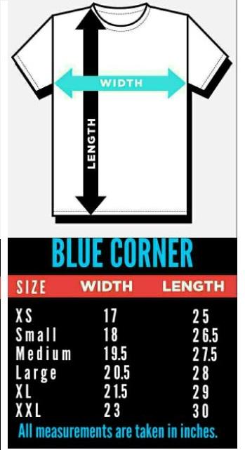 Blue Corner Size Chart Unisex