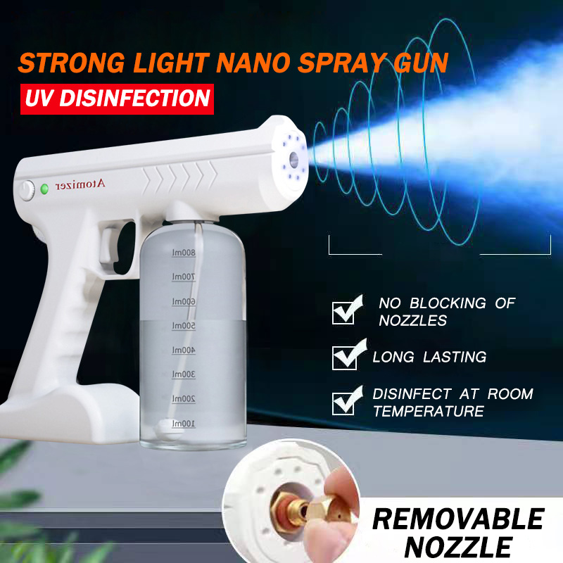 Atomizer Air Disinfectant Spray Gun 800ML Nano Blue Ray Disinfection ...