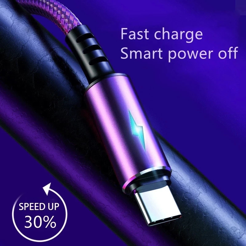 Dây Dữ Liệu Micro Sạc Nhanh Micro Type-C Cáp USB 5A LED Cho Huawei Samsung Xiaomi Android Phụ Kiện Điện Thoại Di Động Các Loại Cáp Sạc