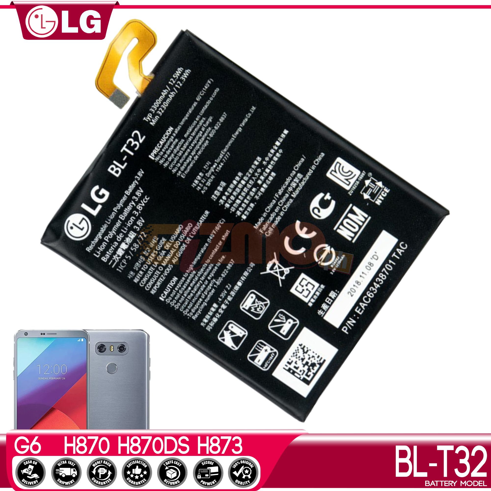 lg g6 battery mah