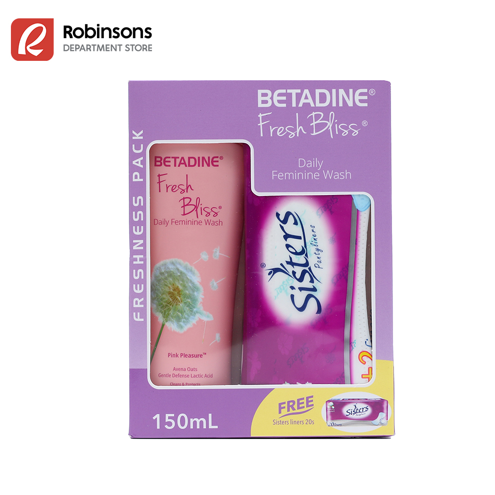 Betadine Fresh Bliss Feminine Wash Pink Pleasure 150mL + FREE Sisters