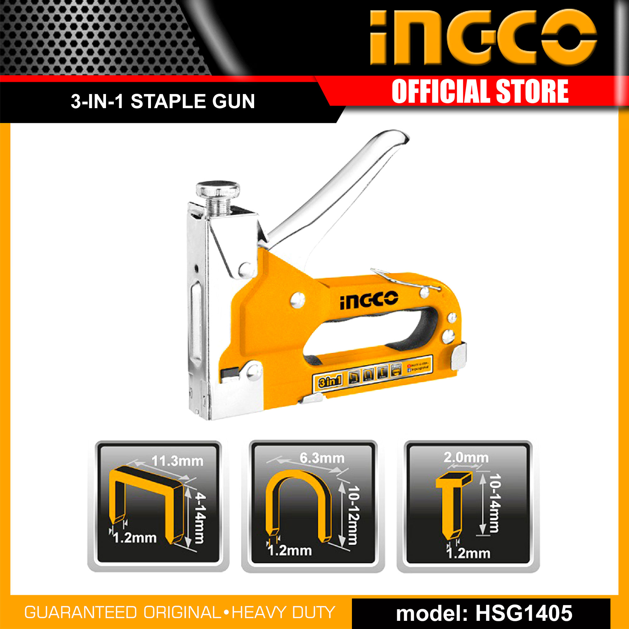 Ingco HSG1405 3 in 1 Staple Gun Tacker for Furniture IHT Lazada PH