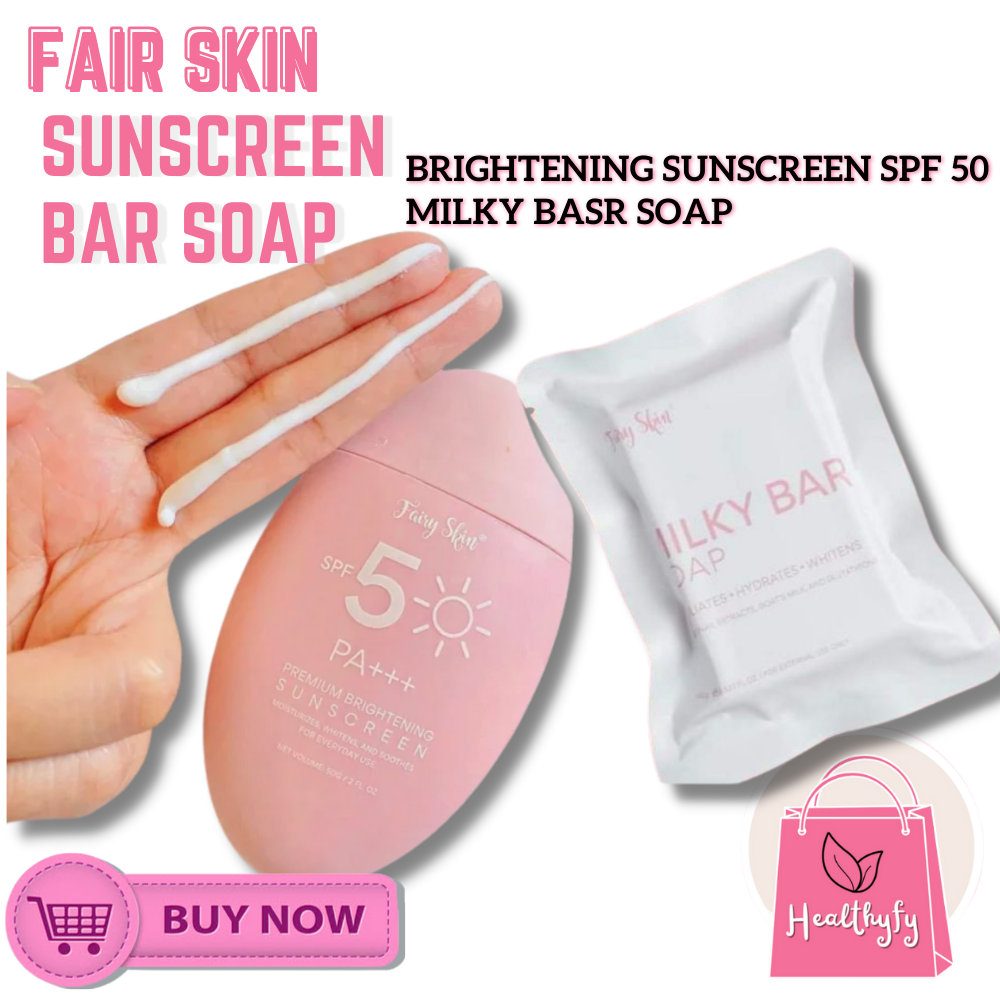 FAIRYSKIN|PREMIUM SUNSCREEN|SPF 50|MILKY BAR SOAP|EXFOLIATING BAR  SOAP|BRIGHTENING|WHITENING|NON-GREASY SUNSCREEN|SKINCARE|MADE IN KOREA|GIFT  SET|PACKAGE SALE|BEAUTY SET|FREE GIFT | Lazada PH