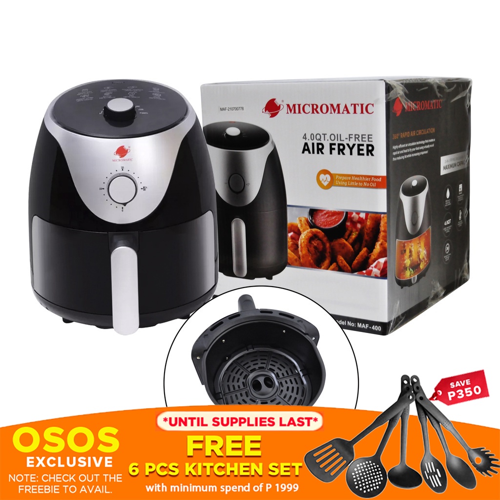 MICROMATIC Original Air Fryer 360° Rapid Air Circulation 4.0Qt MAF400