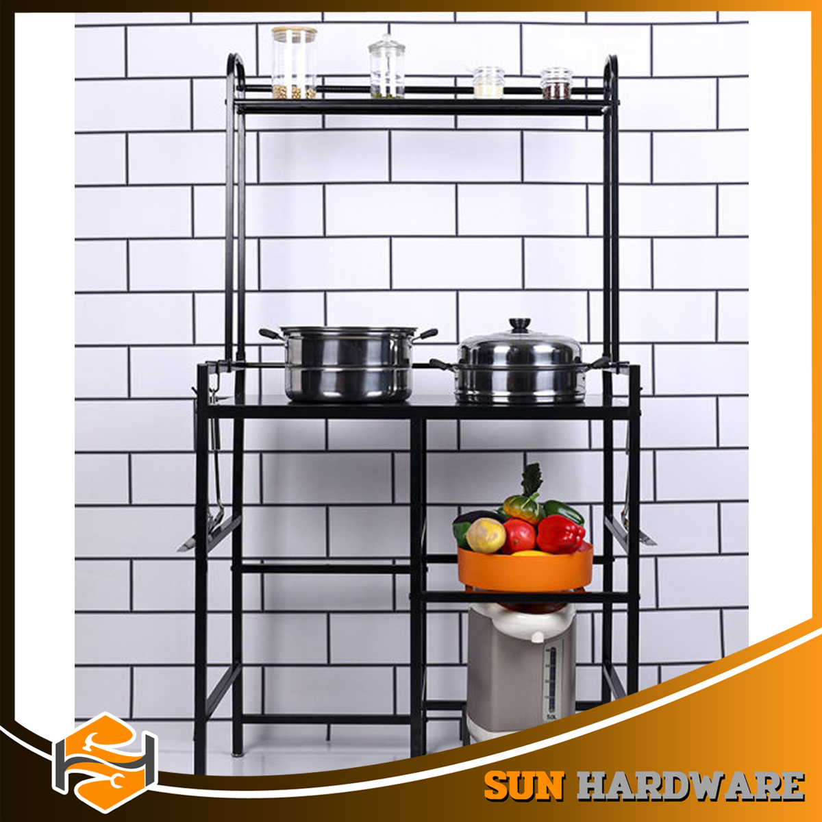 SUN HARDWARE Coated Metal Gas Stove Stand Heavy Duty Kitchen Rack Gas