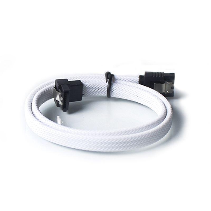 Bảng giá 50CM SATA 3.0 III SATA3 7pin Data Cable Right Angle 6Gb/s SSD Cables HDD Hard Disk Data Cord with Nylon Sleeved(White) Phong Vũ